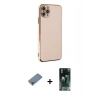 MARSİLYAN™- iPhone 11 Pro Max Kılıf Yankı Serisi - Şeffaf 360 Full Body Arka Koruyucu + Metal Kamera Lens Koruma Cam - GD