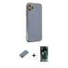 MARSİLYAN™- iPhone 11 Pro Max Kılıf Yankı Serisi - Şeffaf 360 Full Body Arka Koruyucu + Metal Kamera Lens Koruma Cam - GS