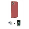 MARSİLYAN™- iPhone 11 Pro Max Kılıf Yankı Serisi - Şeffaf 360 Full Body Arka Koruyucu + Pers Alüminyum Kamera Lens - LT