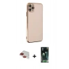 MARSİLYAN™- iPhone 11 Pro Max Kılıf Yankı Serisi - Şeffaf 360 Full Body Arka Koruyucu + Pers Alüminyum Kamera Lens - KI