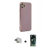 MARSİLYAN™- iPhone 11 Pro Max Kılıf Yankı Serisi - Şeffaf 360 Full Body Arka Koruyucu + Pers Alüminyum Kamera Lens - YL