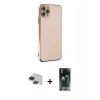 MARSİLYAN™- iPhone 11 Pro Max Kılıf Yankı Serisi - Şeffaf 360 Full Body Arka Koruyucu + Pers Alüminyum Kamera Lens - SH