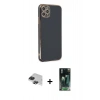 MARSİLYAN™- iPhone 11 Pro Max Kılıf Yankı Serisi - Şeffaf 360 Full Body Arka Koruyucu + Pers Alüminyum Kamera Lens - SH