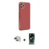 MARSİLYAN™- iPhone 11 Pro Max Kılıf Yankı Serisi - Şeffaf 360 Full Body Arka Koruyucu + Pers Alüminyum Kamera Lens - YL