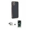 MARSİLYAN™- iPhone 11 Pro Max Kılıf Yankı Serisi - Şeffaf 360 Full Body Arka Koruyucu + Pers Alüminyum Kamera Lens - YL