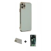 MARSİLYAN™- iPhone 11 Pro Max Kılıf Yankı Serisi - Şeffaf 360 Full Body Arka Koruyucu + Rainbow Kamera Lens Koruma Cam - GD