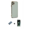 MARSİLYAN™- iPhone 11 Pro Max Kılıf Yankı Serisi - Şeffaf 360 Full Body Arka Koruyucu + Shine Kamera Lens Koruma Cam - MI