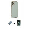 MARSİLYAN™- iPhone 11 Pro Max Kılıf Yankı Serisi - Şeffaf 360 Full Body Arka Koruyucu + Shine Kamera Lens Koruma Cam - SABE