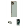 MARSİLYAN™- iPhone 11 Pro Max Kılıf Yankı Serisi - Şeffaf 360 Full Body Arka Koruyucu + Rainbow Kamera Lens Koruma Cam - YL