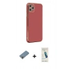 MARSİLYAN™- iPhone 11 Pro Max Kılıf Yankı Serisi - Şeffaf Pasifik Cam Ekran Koruyucu + Metal Kamera Lens Koruma Cam - GD