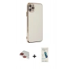 MARSİLYAN™- iPhone 11 Pro Max Kılıf Yankı Serisi - Şeffaf Pasifik Cam Ekran Koruyucu + Pers Alüminyum Kamera Lens - KI