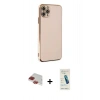 MARSİLYAN™- iPhone 11 Pro Max Kılıf Yankı Serisi - Şeffaf Pasifik Cam Ekran Koruyucu + Pers Alüminyum Kamera Lens - KI
