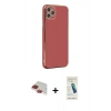 MARSİLYAN™- iPhone 11 Pro Max Kılıf Yankı Serisi - Şeffaf Pasifik Cam Ekran Koruyucu + Pers Alüminyum Kamera Lens - KI