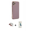 MARSİLYAN™- iPhone 11 Pro Max Kılıf Yankı Serisi - Şeffaf Pasifik Cam Ekran Koruyucu + Pers Alüminyum Kamera Lens - KI