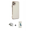 MARSİLYAN™- iPhone 11 Pro Max Kılıf Yankı Serisi - Şeffaf Pasifik Cam Ekran Koruyucu + Pers Alüminyum Kamera Lens - YL