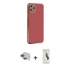 MARSİLYAN™- iPhone 11 Pro Max Kılıf Yankı Serisi - Şeffaf Pasifik Cam Ekran Koruyucu + Pers Alüminyum Kamera Lens - YL