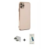 MARSİLYAN™- iPhone 11 Pro Max Kılıf Yankı Serisi - Şeffaf Pasifik Cam Ekran Koruyucu + Pers Alüminyum Kamera Lens - YL