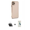 MARSİLYAN™- iPhone 11 Pro Max Kılıf Yankı Serisi - Şeffaf Pasifik Cam Ekran Koruyucu + Kamera Lens Koruma Cam - SF