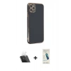 MARSİLYAN™- iPhone 11 Pro Max Kılıf Yankı Serisi - Şeffaf Pasifik Cam Ekran Koruyucu + Kamera Lens Koruma Cam - SF