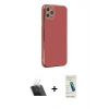 MARSİLYAN™- iPhone 11 Pro Max Kılıf Yankı Serisi - Şeffaf Pasifik Cam Ekran Koruyucu + Kamera Lens Koruma Cam - SF