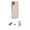 MARSİLYAN™- iPhone 11 Pro Max Kılıf Yankı Serisi - Şeffaf Pasifik Cam Ekran Koruyucu + Shine Kamera Lens Koruma Cam - PE