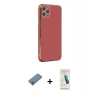MARSİLYAN™- iPhone 11 Pro Max Kılıf Yankı Serisi - Şeffaf Pasifik Cam Ekran Koruyucu + Shine Kamera Lens Koruma Cam - MI