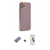 MARSİLYAN™- iPhone 11 Pro Max Kılıf Yankı Serisi - Şeffaf Pasifik Cam Ekran Koruyucu + Shine Kamera Lens Koruma Cam - GS