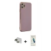 MARSİLYAN™- iPhone 11 Pro Max Kılıf Yankı Serisi - Şeffaf Pasifik Cam Ekran Koruyucu + Pers Alüminyum Kamera Lens - YL