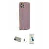 MARSİLYAN™- iPhone 11 Pro Max Kılıf Yankı Serisi - Şeffaf Pasifik Cam Ekran Koruyucu + Rainbow Kamera Lens Koruma Cam - YL