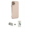 MARSİLYAN™- iPhone 11 Pro Max Kılıf Yankı Serisi - Şeffaf Pasifik Cam Ekran Koruyucu + Rainbow Kamera Lens Koruma Cam - YL