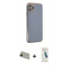 MARSİLYAN™- iPhone 11 Pro Max Kılıf Yankı Serisi - Şeffaf Pasifik Cam Ekran Koruyucu + Rainbow Kamera Lens Koruma Cam - YL