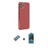 MARSİLYAN™- iPhone 11 Pro Max Kılıf Yankı Serisi - Siyah 18D Cam Ekran Koruyucu + Metal Kamera Lens Koruma Cam - GD
