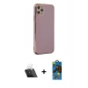 MARSİLYAN™- iPhone 11 Pro Max Kılıf Yankı Serisi - Siyah 18D Cam Ekran Koruyucu + Kamera Lens Koruma Cam - SF