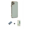 MARSİLYAN™- iPhone 11 Pro Max Kılıf Yankı Serisi - Siyah 20D Premium Cam Ekran Koruyucu + Shine Kamera Lens Koruma Cam - GI