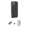 MARSİLYAN™- iPhone 11 Pro Max Kılıf Yankı Serisi - Siyah 20D Premium Cam Ekran Koruyucu + Shine Kamera Lens Koruma Cam - GI
