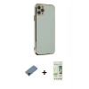 MARSİLYAN™- iPhone 11 Pro Max Kılıf Yankı Serisi - Siyah 20D Premium Cam Ekran Koruyucu + Shine Kamera Lens Koruma Cam - GD