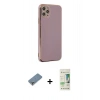 MARSİLYAN™- iPhone 11 Pro Max Kılıf Yankı Serisi - Siyah 20D Premium Cam Ekran Koruyucu + Metal Kamera Lens Koruma Cam - GS