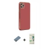 MARSİLYAN™- iPhone 11 Pro Max Kılıf Yankı Serisi - Siyah 20D Premium Cam Ekran Koruyucu + Gümüş Shine Kamera Lens Koruma Cam