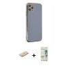 MARSİLYAN™- iPhone 11 Pro Max Kılıf Yankı Serisi - Siyah 20D Premium Cam Ekran Koruyucu + Renkli Kamera Lens Koruma Cam - MI