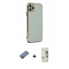 MARSİLYAN™- iPhone 11 Pro Max Kılıf Yankı Serisi - Siyah 20D Premium Cam Ekran Koruyucu + Metal Kamera Lens Koruma Cam - MI