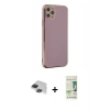 MARSİLYAN™- iPhone 11 Pro Max Kılıf Yankı Serisi - Siyah 20D Premium Cam Ekran Koruyucu + Pers Alüminyum Kamera Lens - SH