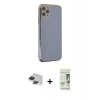 MARSİLYAN™- iPhone 11 Pro Max Kılıf Yankı Serisi - Siyah 20D Premium Cam Ekran Koruyucu + Pers Alüminyum Kamera Lens - SH