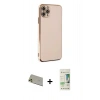 MARSİLYAN™- iPhone 11 Pro Max Kılıf Yankı Serisi - Siyah 20D Premium Cam Ekran Koruyucu + Rainbow Kamera Lens Koruma Cam - GD