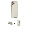 MARSİLYAN™- iPhone 11 Pro Max Kılıf Yankı Serisi - Siyah 20D Premium Cam Ekran Koruyucu + Rainbow Kamera Lens Koruma Cam - GD