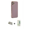 MARSİLYAN™- iPhone 11 Pro Max Kılıf Yankı Serisi - Siyah 20D Premium Cam Ekran Koruyucu + Rainbow Kamera Lens Koruma Cam - GD