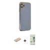 MARSİLYAN™- iPhone 11 Pro Max Kılıf Yankı Serisi - Siyah 20D Premium Cam Ekran Koruyucu + Renkli Kamera Lens Koruma Cam - YL