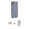 MARSİLYAN™- iPhone 11 Pro Max Kılıf Yankı Serisi - Siyah 20D Premium Cam Ekran Koruyucu + Renkli Kamera Lens Koruma Cam - PE
