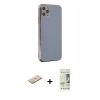 MARSİLYAN™- iPhone 11 Pro Max Kılıf Yankı Serisi - Siyah 20D Premium Cam Ekran Koruyucu + Sarı Renkli Kamera Lens Koruma Cam