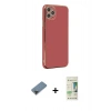 MARSİLYAN™- iPhone 11 Pro Max Kılıf Yankı Serisi - Siyah 20D Premium Cam Ekran Koruyucu + Metal Kamera Lens Koruma Cam - SH
