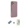 MARSİLYAN™- iPhone 11 Pro Max Kılıf Yankı Serisi - Siyah 20D Premium Cam Ekran Koruyucu + Metal Kamera Lens Koruma Cam - SH